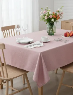 Faux-linen Tablecloth - 55 x 86 in