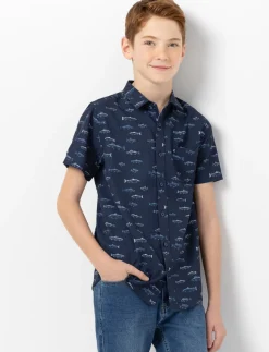 Fish Print Pocket Shirt