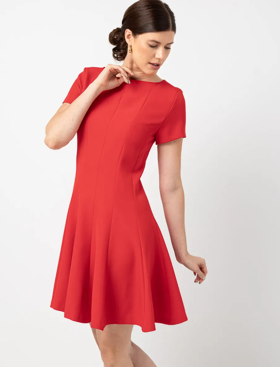 Fit and Flare Dress with Godets