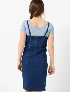 Fitted Denim Dress with Thin straps