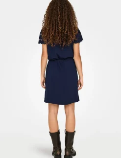 Fitted Eyelet-sleeve Dress