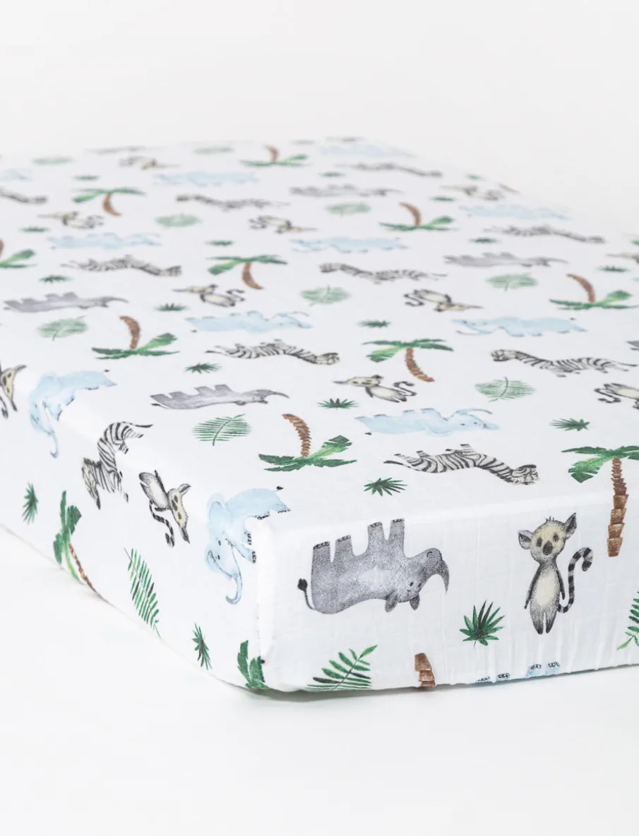 Fitted Muslin Crib Sheet