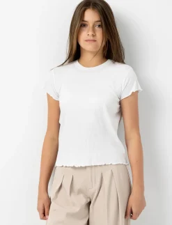 Fitted Ribbed Crew-neck T-shirt