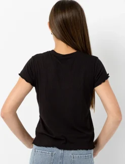 Fitted Ribbed Crew-neck T-shirt