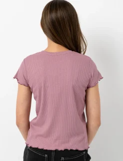 Fitted Ribbed Crew-neck T-shirt