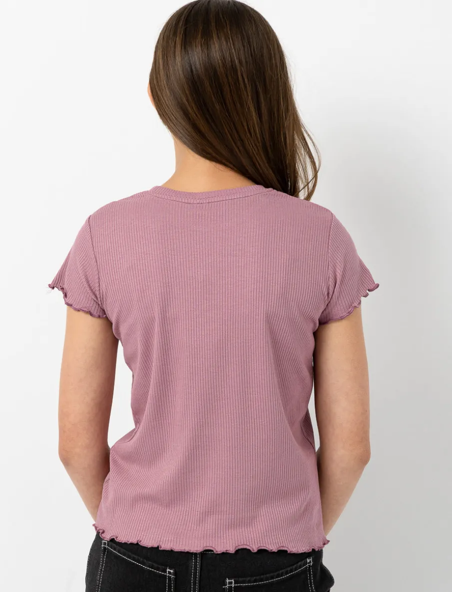 Fitted Ribbed Crew-neck T-shirt