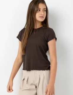 Fitted Ribbed Crew-neck T-shirt