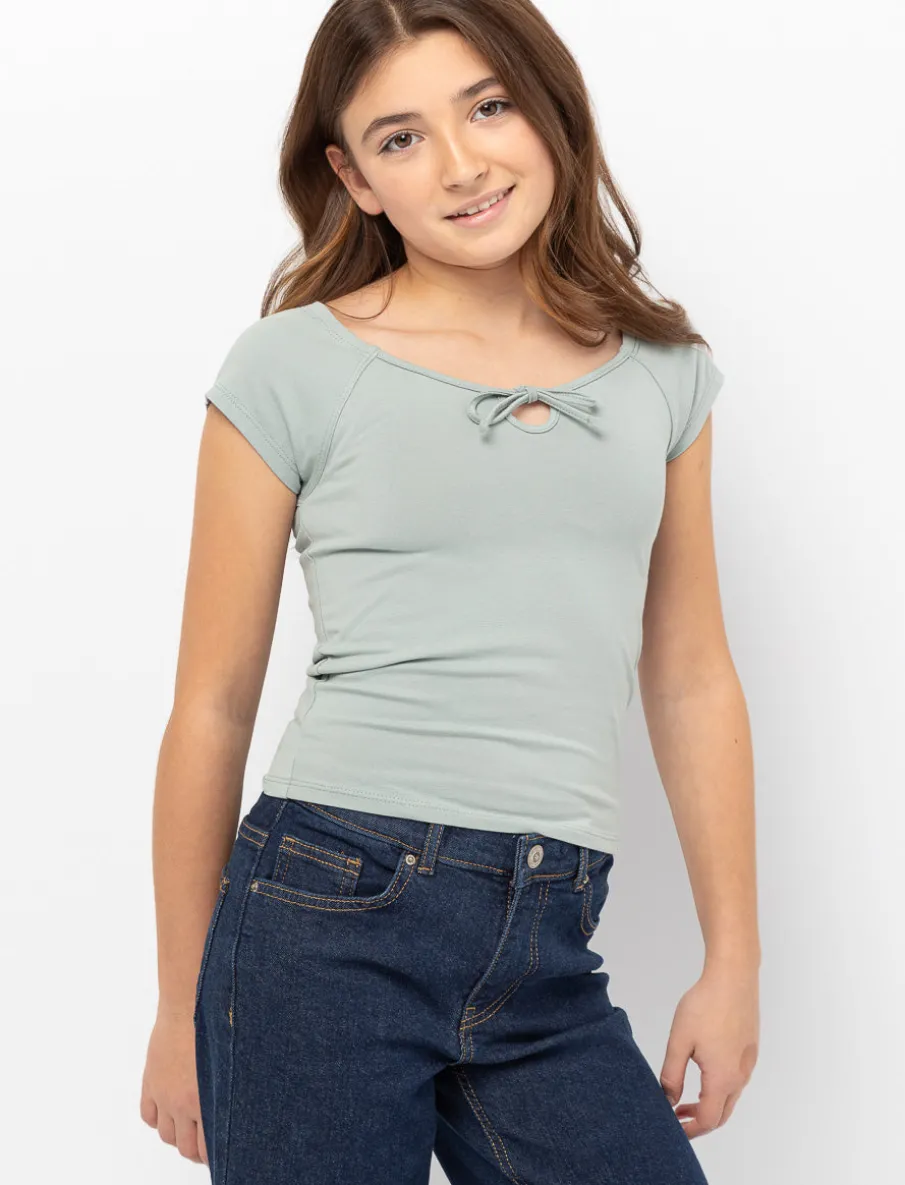 Fitted Sweetheart Neckline T-Shirt