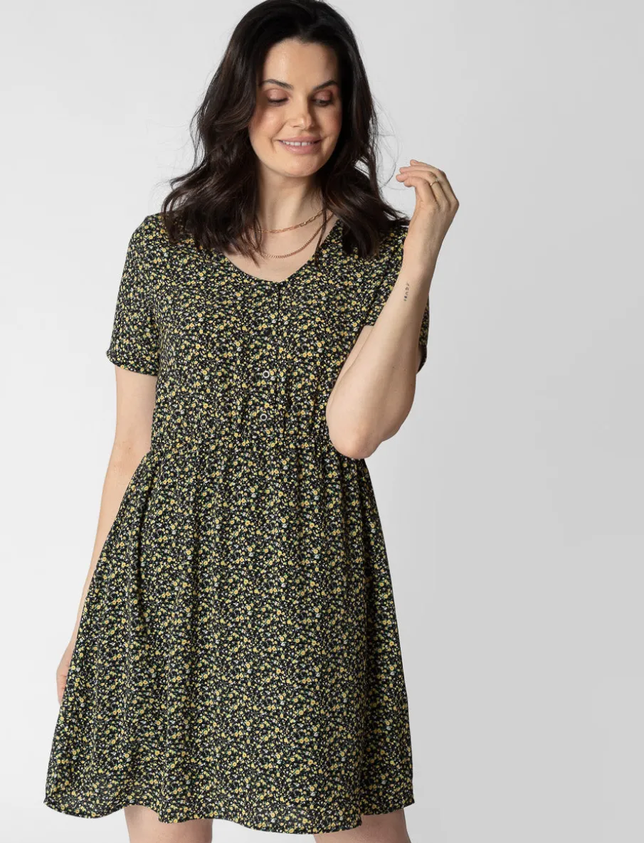 Fitted Waist Floral Dress