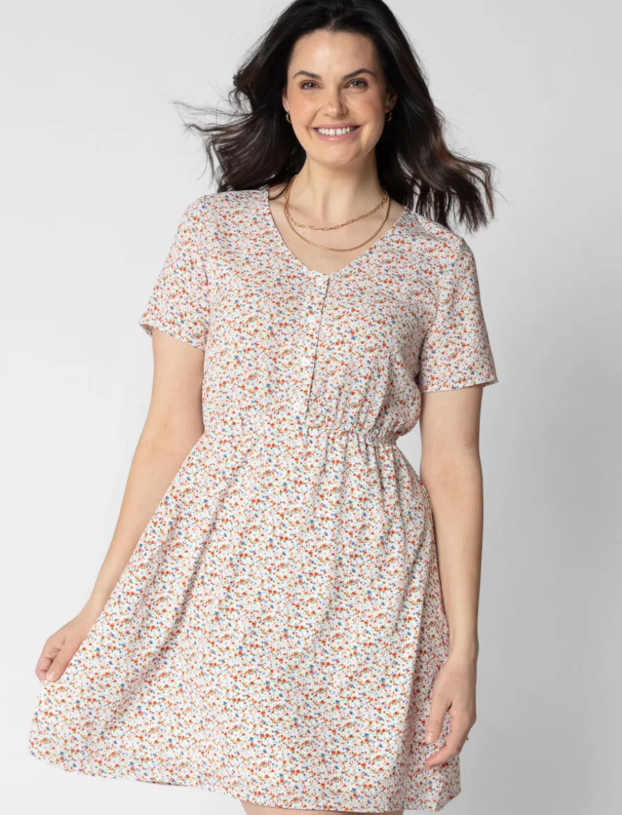 Fitted Waist Floral Dress