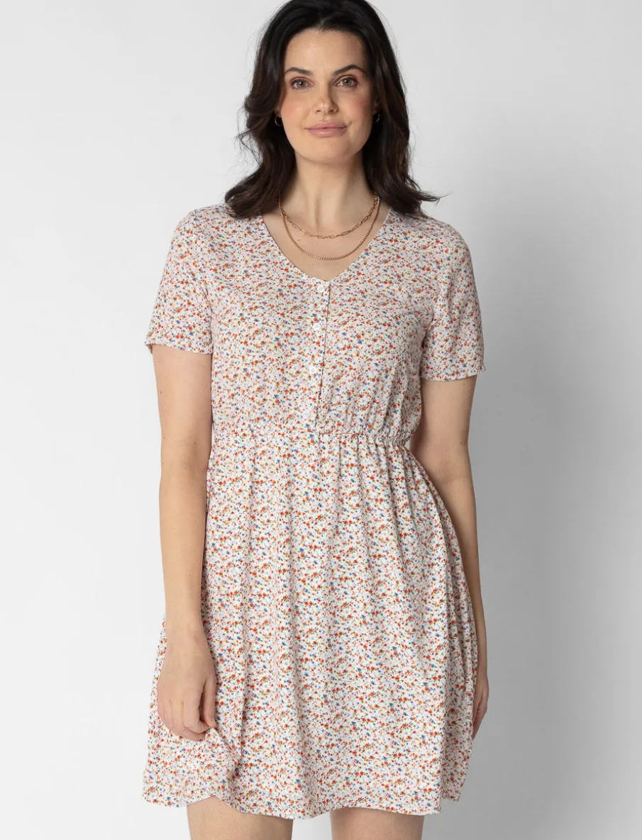 Fitted Waist Floral Dress