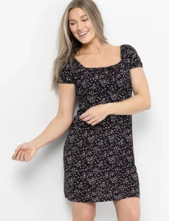Flared Floral Dress