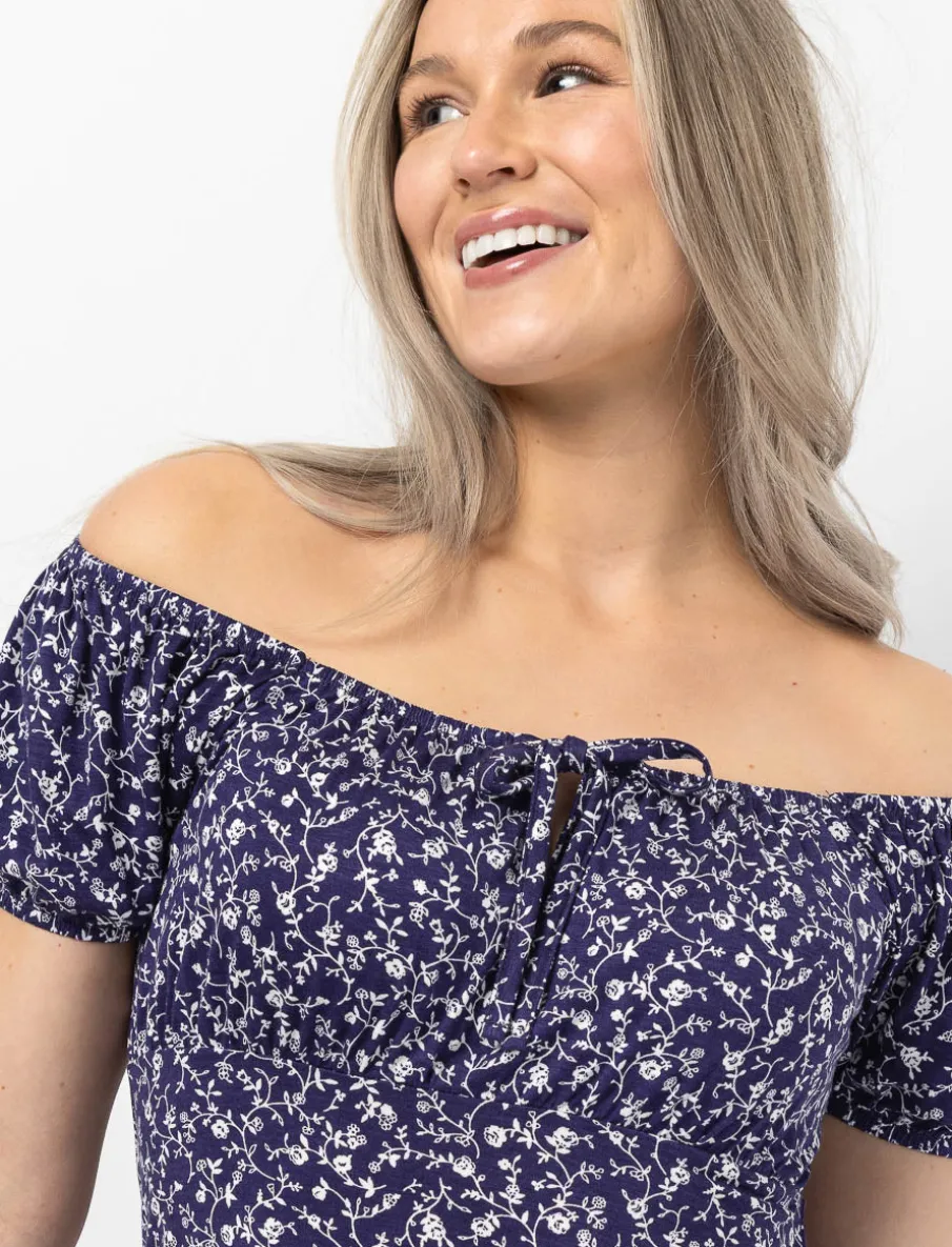 Flared Floral Dress