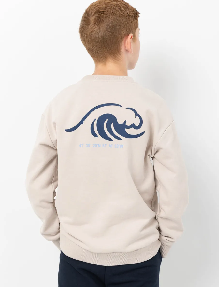 Fleece Back Print Sweatshirt
