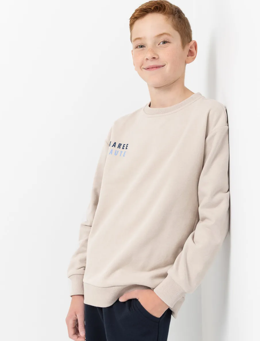 Fleece Back Print Sweatshirt