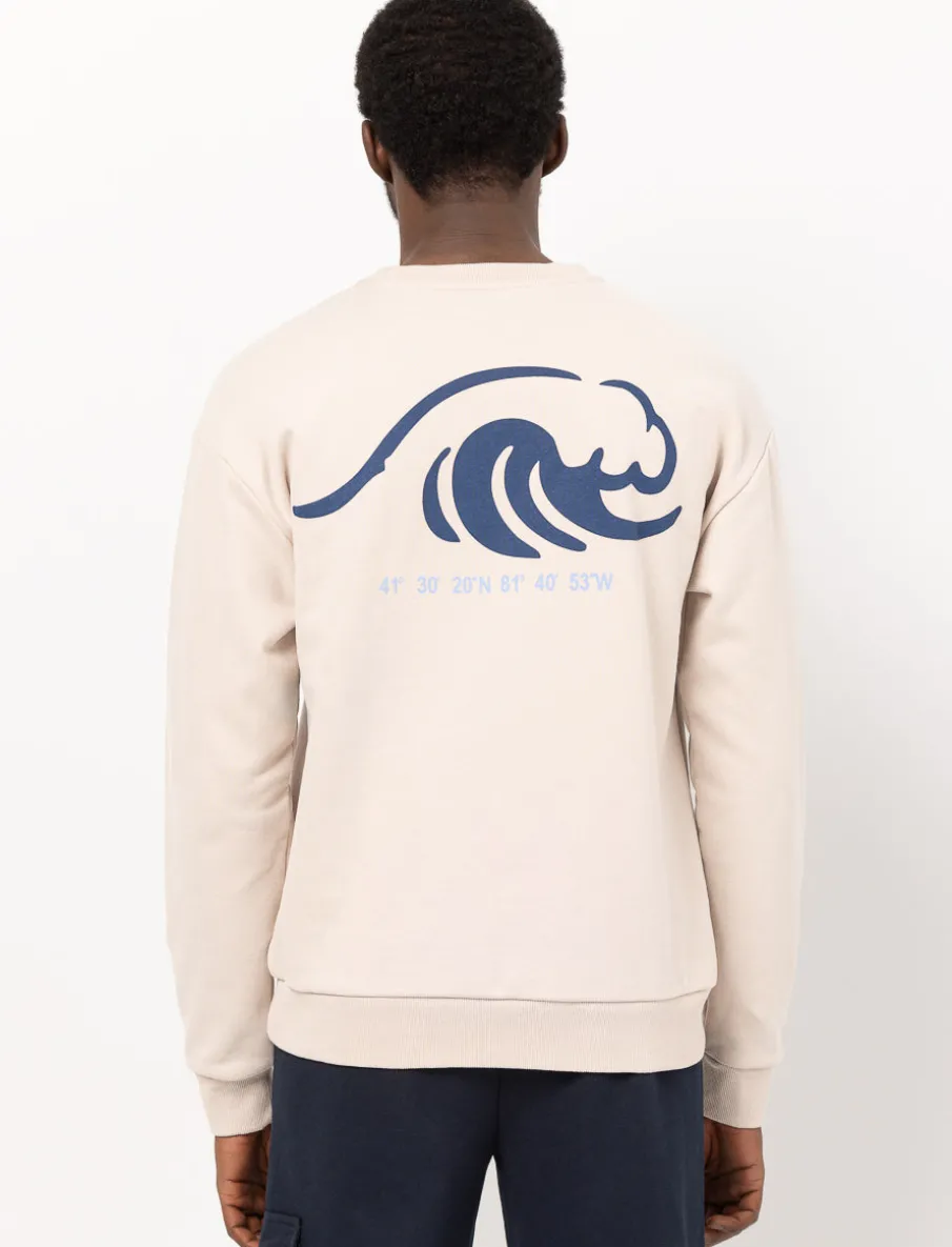 Fleece Back Print Sweatshirt