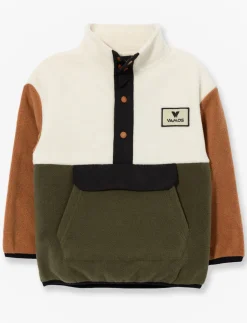 Fleece button-up sweater - little boys