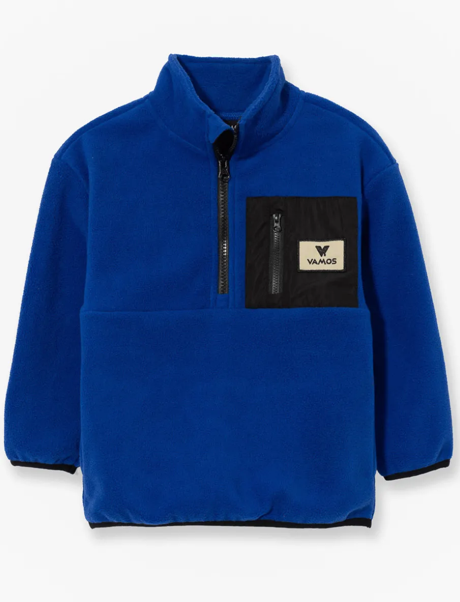 Fleece sweater, half-zip - boy