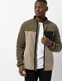 Fleece Zip-up Jacket with High Collar