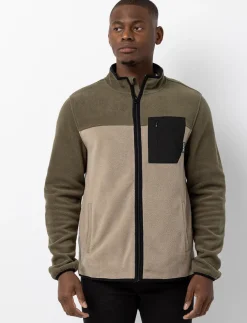 Fleece Zip-up Jacket with High Collar