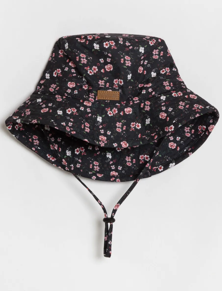 Floral Bucket Hat with Drawstring