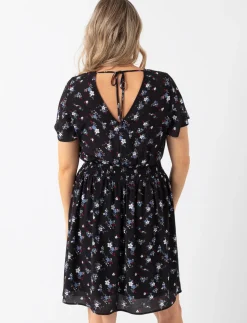 Floral Cinched-waist Dress