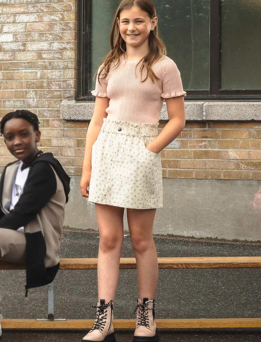 Floral Corduroy Skirt