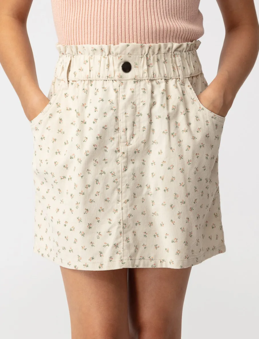 Floral Corduroy Skirt