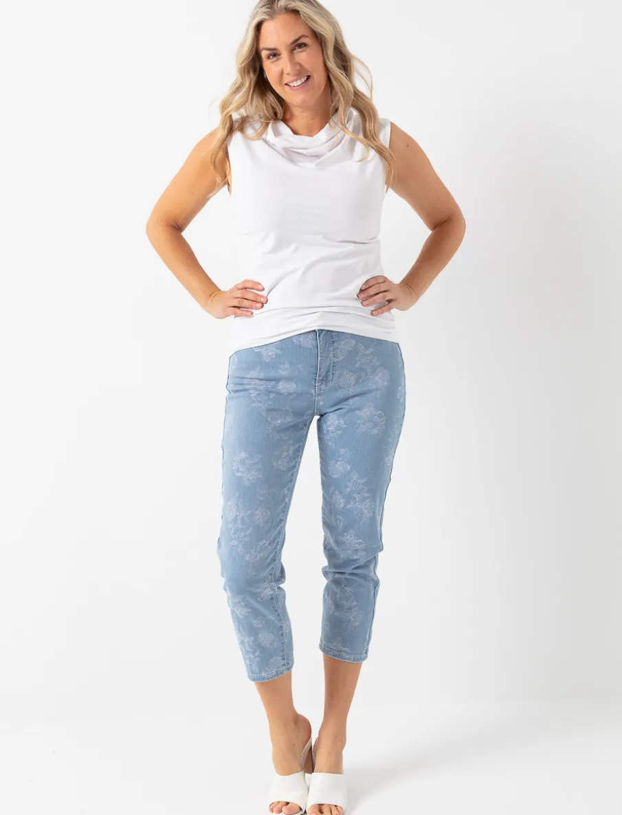 Floral Cropped Jeans