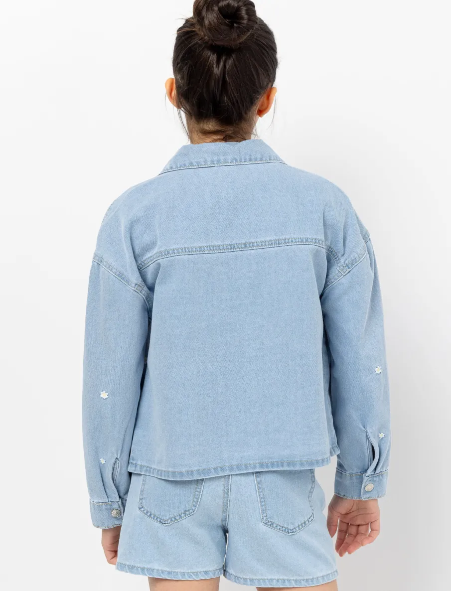 Floral detail Denim Jacket