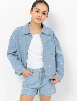 Floral detail Denim Jacket