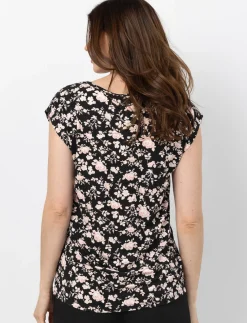 Floral Dolman-sleeve T-shirt