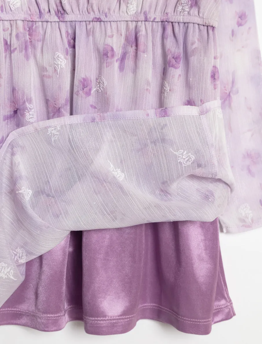 Floral dress with Bow Collar