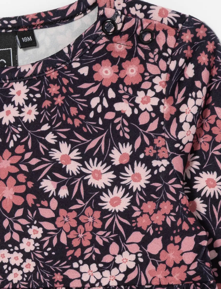 Floral Dress with Gathered Waist - Baby Girl