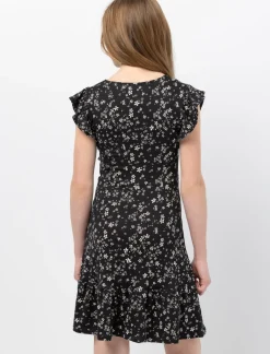 Floral Dress with Ruffled Sleeves