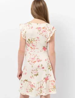 Floral Dress with Ruffled Sleeves