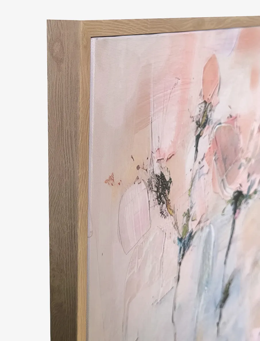 Floral Embossed Framed Canvas