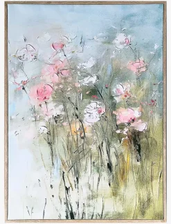 Floral Embossed Framed Canvas