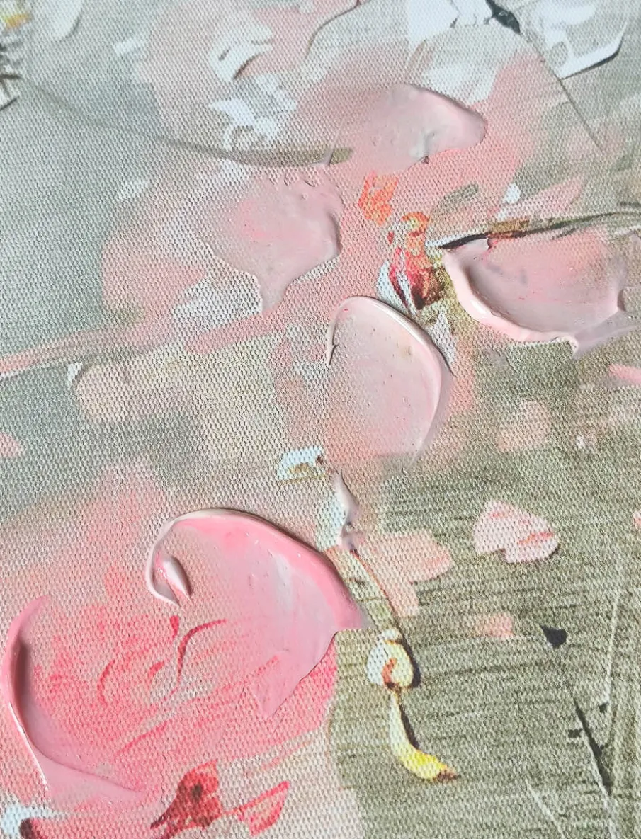 Floral Embossed Framed Canvas