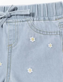 Floral Embroidered Denim Shorts
