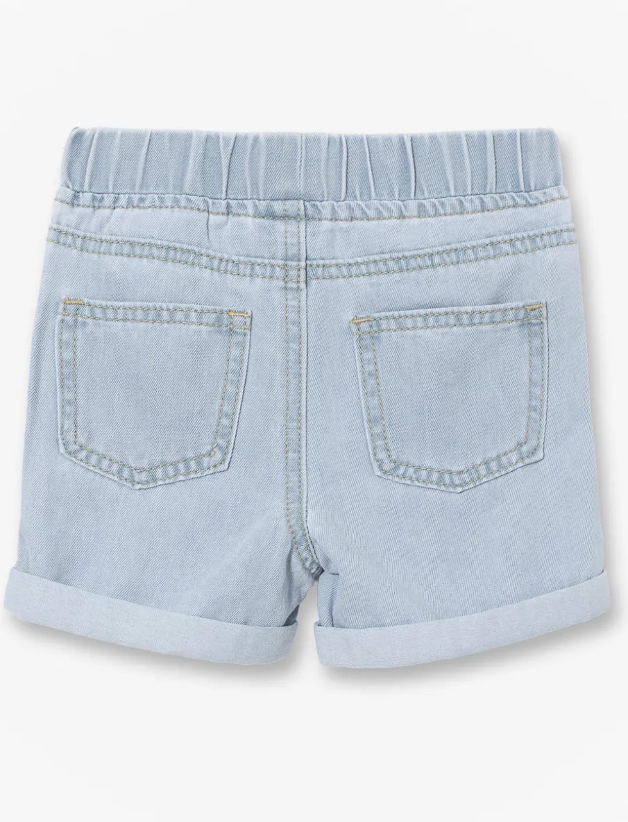 Floral Embroidered Denim Shorts