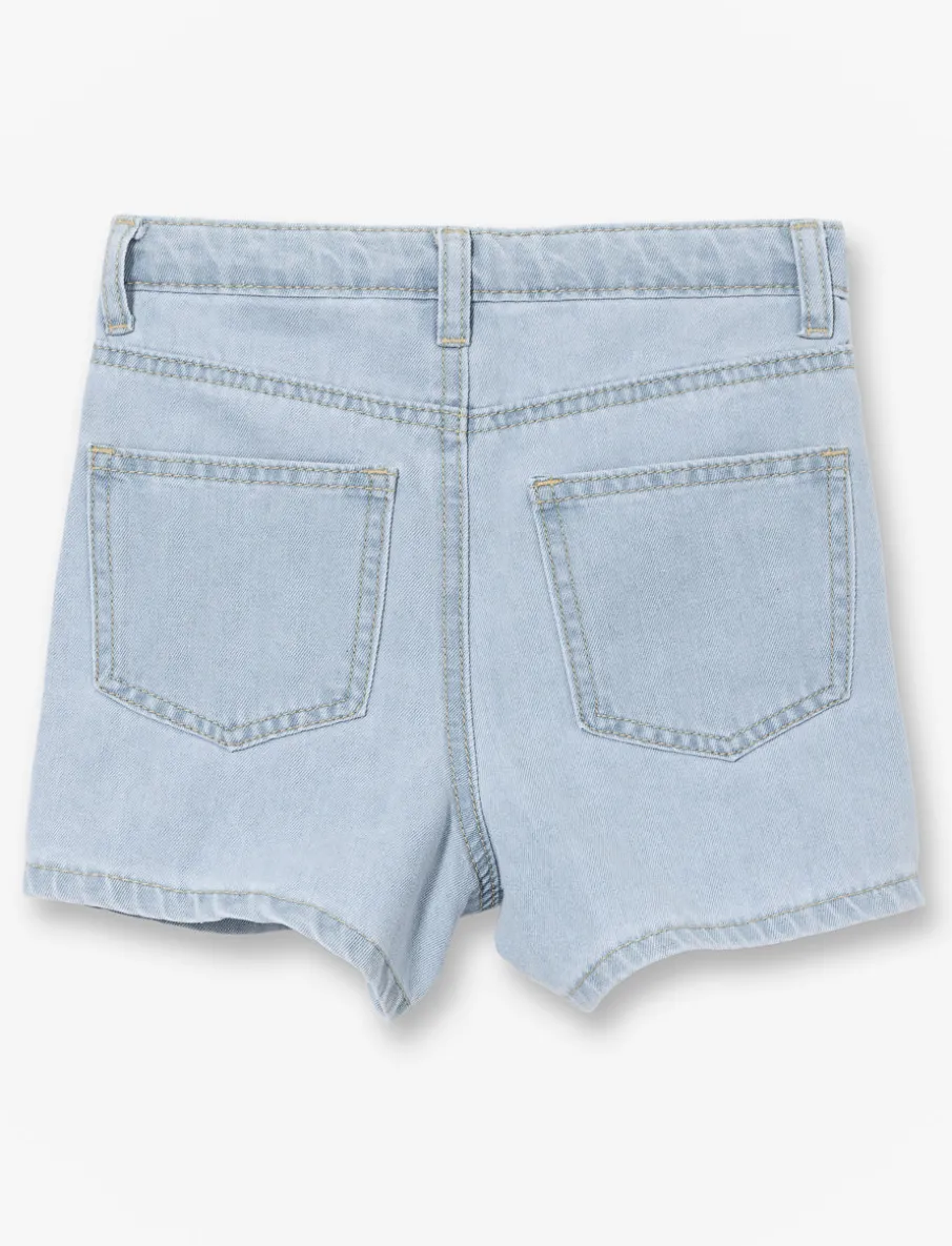 Floral Embroidered Denim Shorts