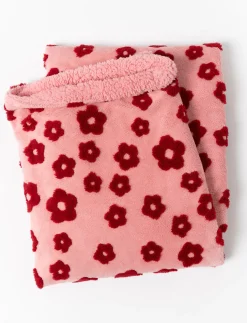Floral Jacquard Sherpa Throw