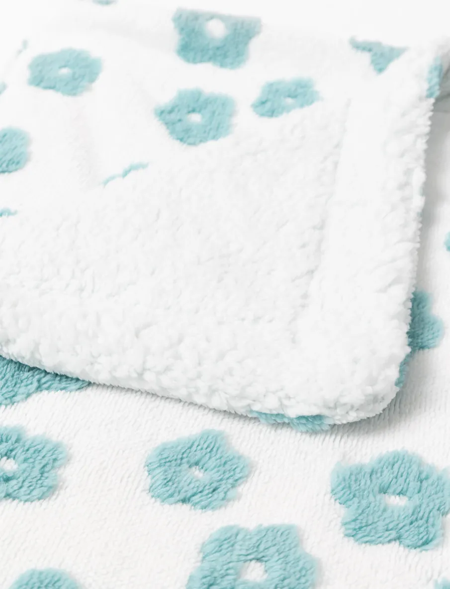 Floral Jacquard Sherpa Throw