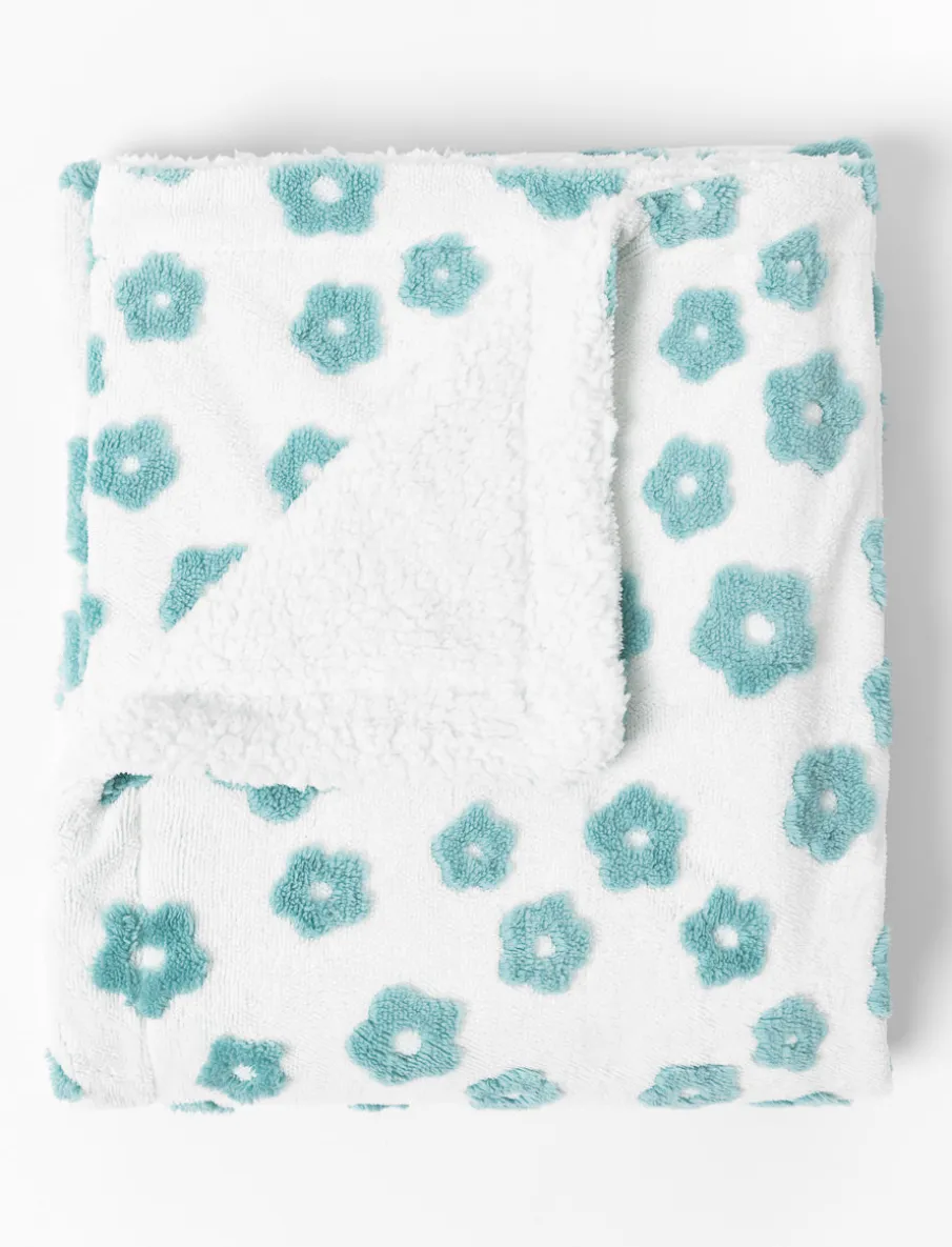 Floral Jacquard Sherpa Throw