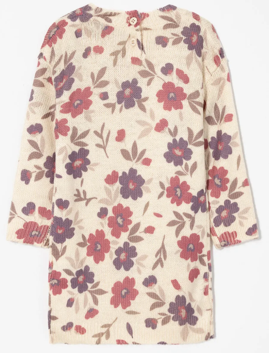 Floral Knit Dress with Tights - Baby Girl