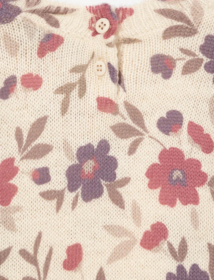 Floral Knit Dress with Tights - Baby Girl