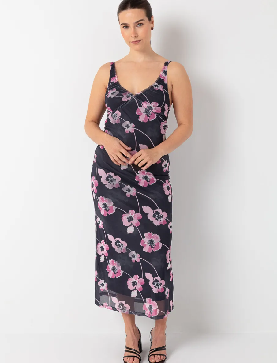 Floral Maxi Dress with Thin Straps