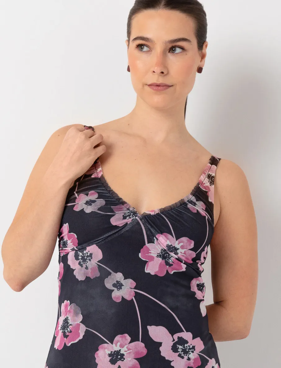 Floral Maxi Dress with Thin Straps