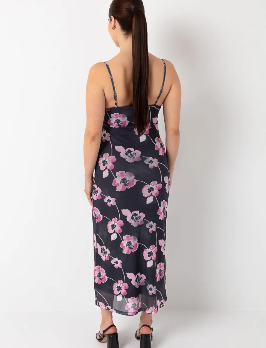 Floral Maxi Dress with Thin Straps